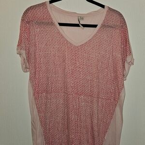 Calvin Klein Jeans Pink Patterned V-Neck Top
